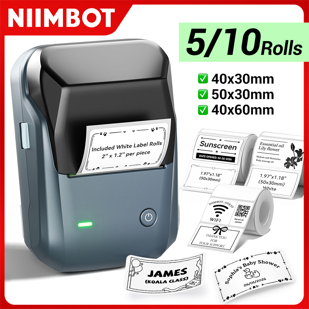 Commercial Printing Labels - Принтер Niimbot B1, термобеспроводной Bluetooth, мини-мобильный